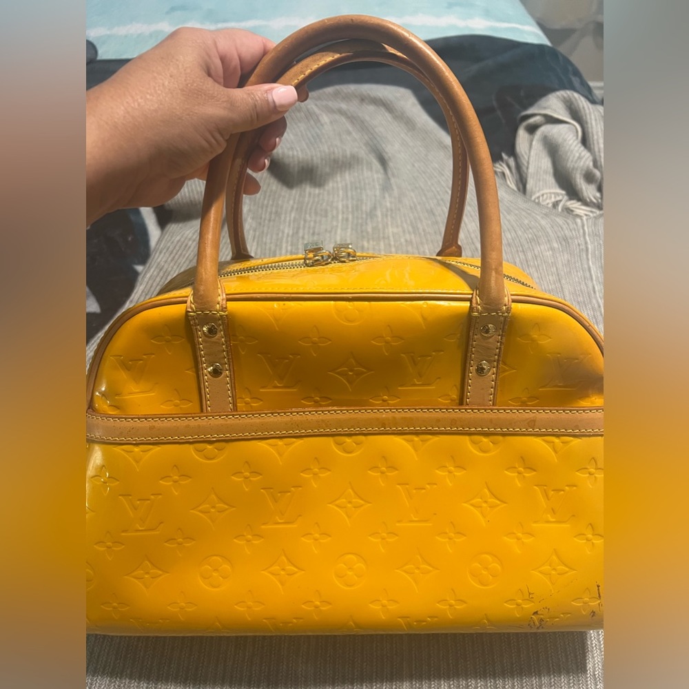 Louis Vuitton Hand Bag Tompkins Square YELLOW VERNIS